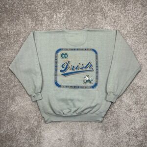 Vintage 90s Notre‎ Dame Fighting Irish Thrashed Crewneck Sweatshirt Large